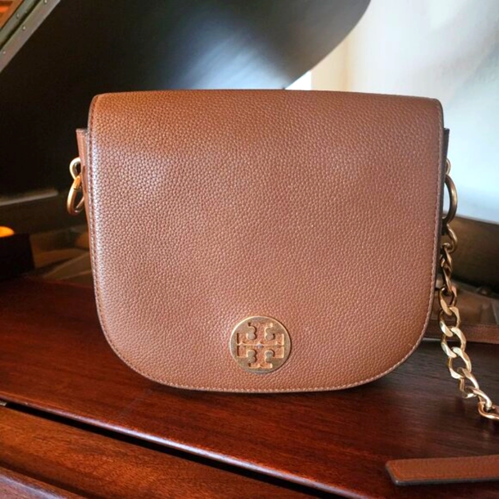 Authentic Tory Burch Brown Leather Bag